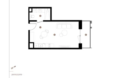 Rzut - Mieszkanie na sprzedaż 1 pokój o powierzchni 30,87 m² - numer A1.7.10 w Apartamenty Grundmanna
