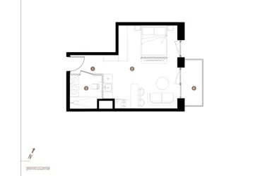 Rzut - Mieszkanie na sprzedaż 1 pokój o powierzchni 31,3 m² - numer A2.1.08 w Apartamenty Grundmanna