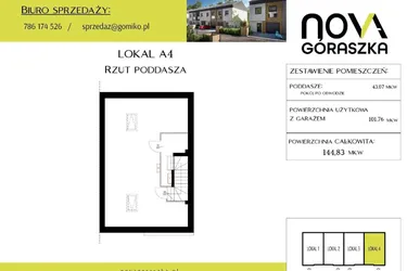 Rzut - Mieszkanie na sprzedaż 5 pokoi o powierzchni 147,95 m² - numer A4 w Nova Góraszka