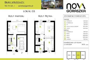 Rzut - Mieszkanie na sprzedaż 5 pokoi o powierzchni 147,9 m² - numer D3 w Nova Góraszka