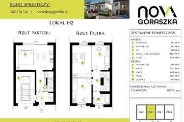 Rzut - Mieszkanie na sprzedaż 5 pokoi o powierzchni 147,9 m² - numer H2 w Nova Góraszka
