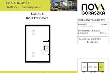 Rzut - Mieszkanie na sprzedaż 5 pokoi o powierzchni 147,95 m² - numer I4 w Nova Góraszka