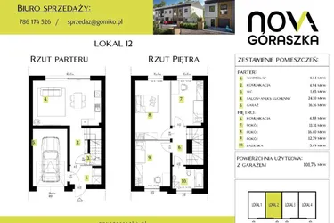 Rzut - Mieszkanie na sprzedaż 5 pokoi o powierzchni 147,9 m² - numer I2 w Nova Góraszka