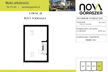 Rzut - Mieszkanie na sprzedaż 5 pokoi o powierzchni 147,95 m² - numer J4 w Nova Góraszka