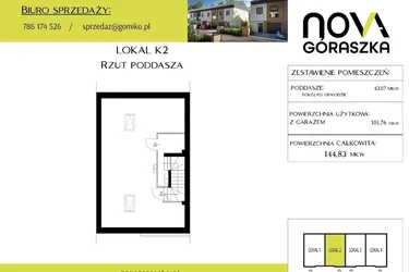 Rzut - Mieszkanie na sprzedaż 5 pokoi o powierzchni 147,9 m² - numer K2 w Nova Góraszka