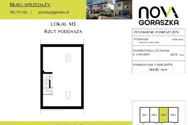 Rzut - Mieszkanie na sprzedaż 5 pokoi o powierzchni 147,9 m² - numer M3 w Nova Góraszka