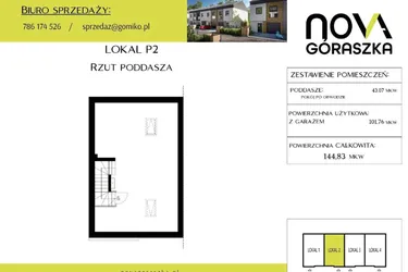 Rzut - Mieszkanie na sprzedaż 5 pokoi o powierzchni 147,9 m² - numer P2 w Nova Góraszka