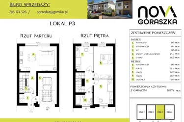 Rzut - Mieszkanie na sprzedaż 5 pokoi o powierzchni 147,9 m² - numer P3 w Nova Góraszka