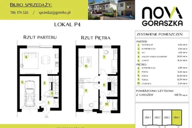 Rzut - Mieszkanie na sprzedaż 5 pokoi o powierzchni 147,95 m² - numer P4 w Nova Góraszka