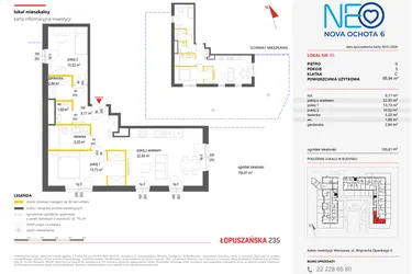 Rzut - Mieszkanie na sprzedaż 3 pokoje o powierzchni 65,94 m² - numer 95 w Neo Nova Ochota 6