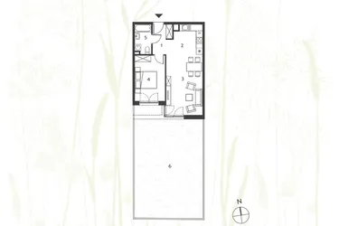 Rzut - Mieszkanie na sprzedaż 2 pokoje o powierzchni 47,5 m² - numer M2 w Nova Tymotkowa