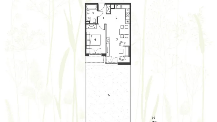 Rzut - Mieszkanie na sprzedaż 2 pokoje o powierzchni 47,5 m² - numer M2 w Nova Tymotkowa