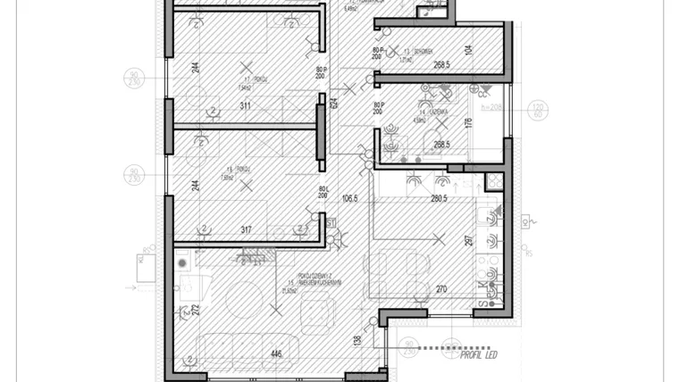 Rzut - Mieszkanie na sprzedaż 4 pokoje o powierzchni 69,99 m² - numer E5-1 w HEJ! Baniocha E