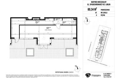 Rzut - Lokal użytkowy na sprzedaż 1 pokój o powierzchni 80,34 m² - numer U2 w Vieniava edycja druga