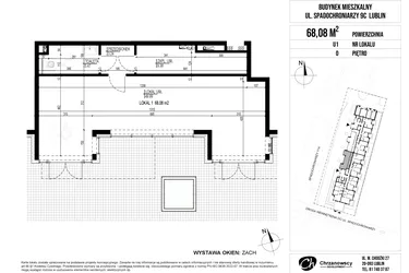 Rzut - Lokal użytkowy na sprzedaż 1 pokój o powierzchni 68,08 m² - numer U1 w Vieniava edycja druga