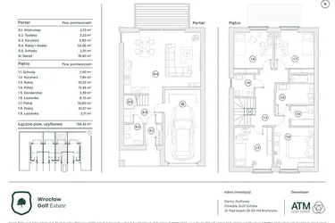 Rzut - Dom na sprzedaż 5 pokoi o powierzchni 134,15 m² - numer 35A w Domy Golfowe II