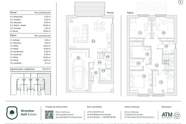 Rzut - Dom na sprzedaż 5 pokoi o powierzchni 134,07 m² - numer 35B w Domy Golfowe II