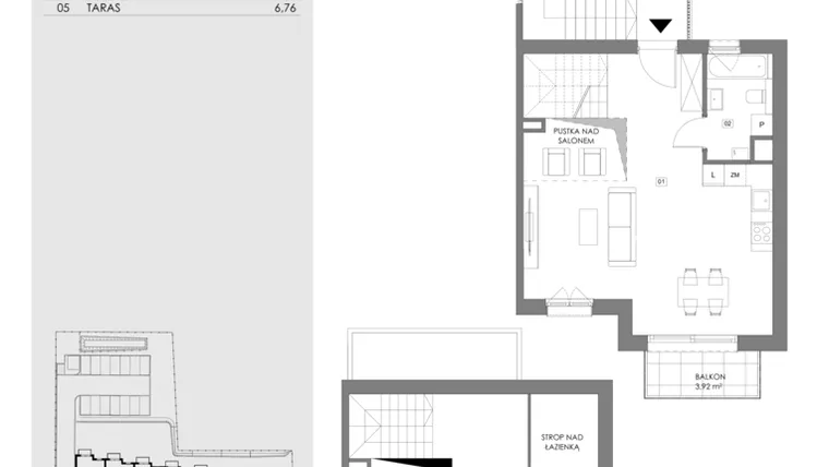 Rzut - Mieszkanie na sprzedaż 2 pokoje o powierzchni 74,2 m² - numer 14.2 w Przystań Sobieszewo ATAL