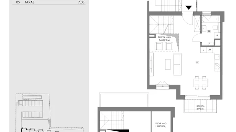 Rzut - Mieszkanie na sprzedaż 2 pokoje o powierzchni 74,2 m² - numer 14D.2 w Przystań Sobieszewo ATAL