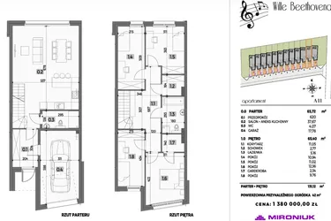 Rzut - Dom na sprzedaż 5 pokoi o powierzchni 131,12 m² - numer A11 w Wille Beethovena