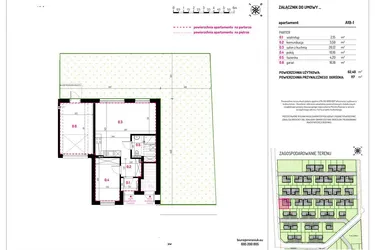 Rzut - Mieszkanie na sprzedaż 3 pokoje o powierzchni 62,4 m² - numer A19-1 w Aleja Kwitnącej Wiśni