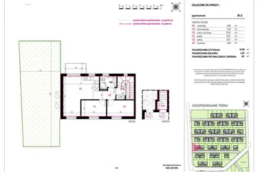 Rzut - Mieszkanie na sprzedaż 3 pokoje o powierzchni 51,36 m² - numer B1-2 w Aleja Kwitnącej Wiśni