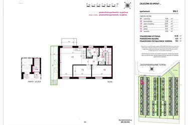 Rzut - Mieszkanie na sprzedaż 3 pokoje o powierzchni 51,36 m² - numer B18-2 w Aleja Kwitnącej Wiśni