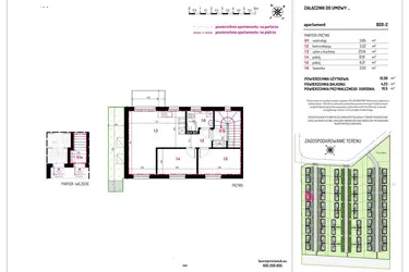Rzut - Mieszkanie na sprzedaż 3 pokoje o powierzchni 51,36 m² - numer B20-2 w Aleja Kwitnącej Wiśni