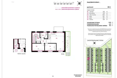 Rzut - Mieszkanie na sprzedaż 3 pokoje o powierzchni 51,36 m² - numer B21-2 w Aleja Kwitnącej Wiśni