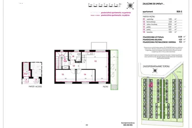 Rzut - Mieszkanie na sprzedaż 3 pokoje o powierzchni 51,36 m² - numer B28-2 w Aleja Kwitnącej Wiśni