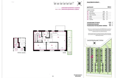 Rzut - Mieszkanie na sprzedaż 3 pokoje o powierzchni 51,36 m² - numer B30-2 w Aleja Kwitnącej Wiśni