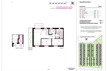 Rzut - Mieszkanie na sprzedaż 3 pokoje o powierzchni 51,36 m² - numer B58-2 w Aleja Kwitnącej Wiśni