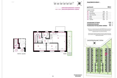 Rzut - Mieszkanie na sprzedaż 3 pokoje o powierzchni 51,36 m² - numer B59-2 w Aleja Kwitnącej Wiśni