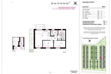 Rzut - Mieszkanie na sprzedaż 3 pokoje o powierzchni 51,36 m² - numer B62-2 w Aleja Kwitnącej Wiśni