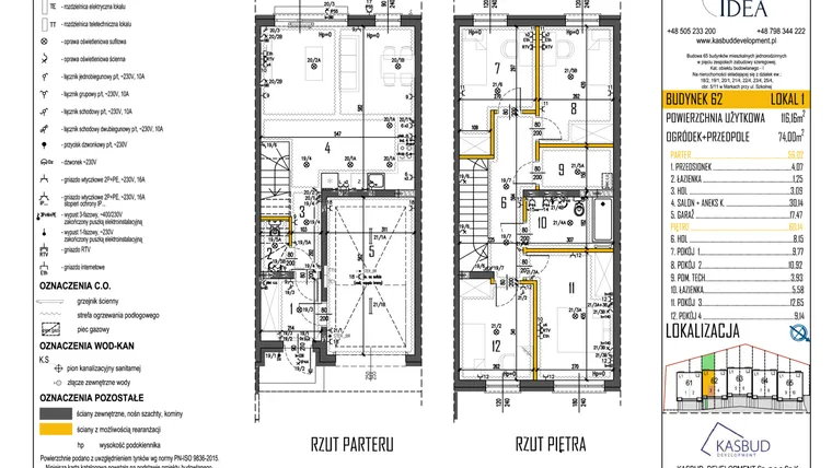 Rzut - Dom na sprzedaż 5 pokoi o powierzchni 116,16 m² - numer 62-L1 w Osiedle Idea etap I