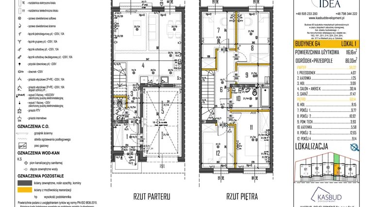 Rzut - Dom na sprzedaż 5 pokoi o powierzchni 116,16 m² - numer 64-L1 w Osiedle Idea etap I
