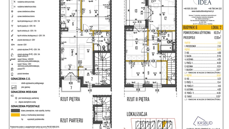 Rzut - Mieszkanie na sprzedaż 5 pokoi o powierzchni 110,07 m² - numer 6-L2 w Osiedle Idea etap II