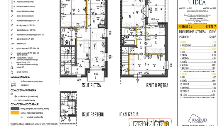 Rzut - Mieszkanie na sprzedaż 5 pokoi o powierzchni 110,07 m² - numer 7-L2 w Osiedle Idea etap II