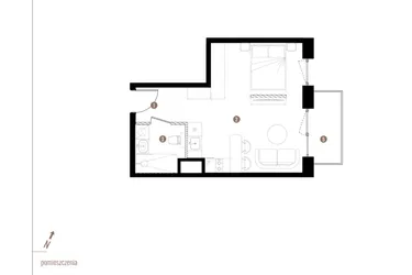 Rzut - Mieszkanie na sprzedaż 1 pokój o powierzchni 31,6 m² - numer A2.2.11 w Apartamenty Grundmanna