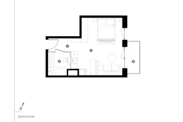 Rzut - Mieszkanie na sprzedaż 1 pokój o powierzchni 31,29 m² - numer A2.4.08 w Apartamenty Grundmanna