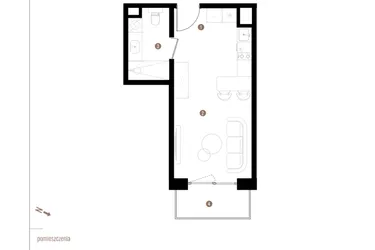Rzut - Mieszkanie na sprzedaż 1 pokój o powierzchni 27,12 m² - numer A2.6.09 w Apartamenty Grundmanna