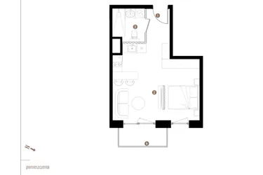 Rzut - Mieszkanie na sprzedaż 1 pokój o powierzchni 31,6 m² - numer A2.7.10 w Apartamenty Grundmanna