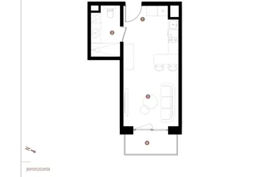 Rzut - Mieszkanie na sprzedaż 1 pokój o powierzchni 27,12 m² - numer A2.7.09 w Apartamenty Grundmanna