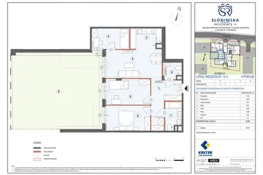 Rzut - Mieszkanie na sprzedaż 4 pokoje o powierzchni 78,36 m² - numer M4 w Słonimska Residence II