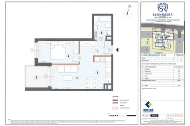 Rzut - Mieszkanie na sprzedaż 2 pokoje o powierzchni 41,96 m² - numer M30 w Słonimska Residence II