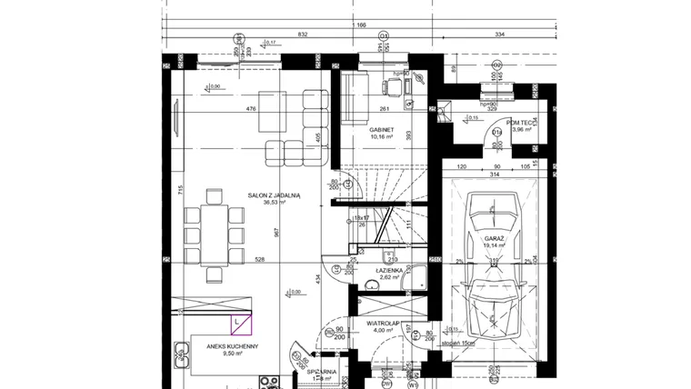 Rzut - Dom na sprzedaż 5 pokoi o powierzchni 149 m² - numer 280_2 w Osiedle Droga Hrabska etap III