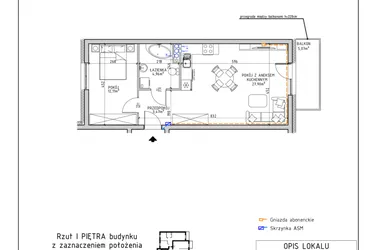 Rzut - Mieszkanie na sprzedaż 2 pokoje o powierzchni 48,44 m² - numer 22 w Osiedle OdNowa K5
