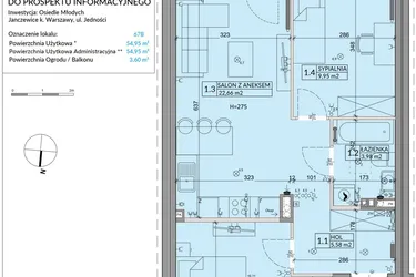 Rzut - Mieszkanie na sprzedaż 3 pokoje o powierzchni 54,95 m² - numer 67B w Osiedle Młodych etap X