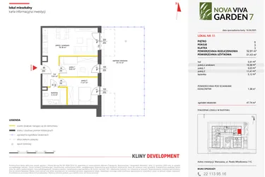 Rzut - Mieszkanie na sprzedaż 3 pokoje o powierzchni 51,43 m² - numer 55 w Nova Viva Garden 7