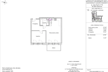 Rzut - Mieszkanie na sprzedaż 2 pokoje o powierzchni 48,18 m² - numer B2 – M3.5 w Primacasa